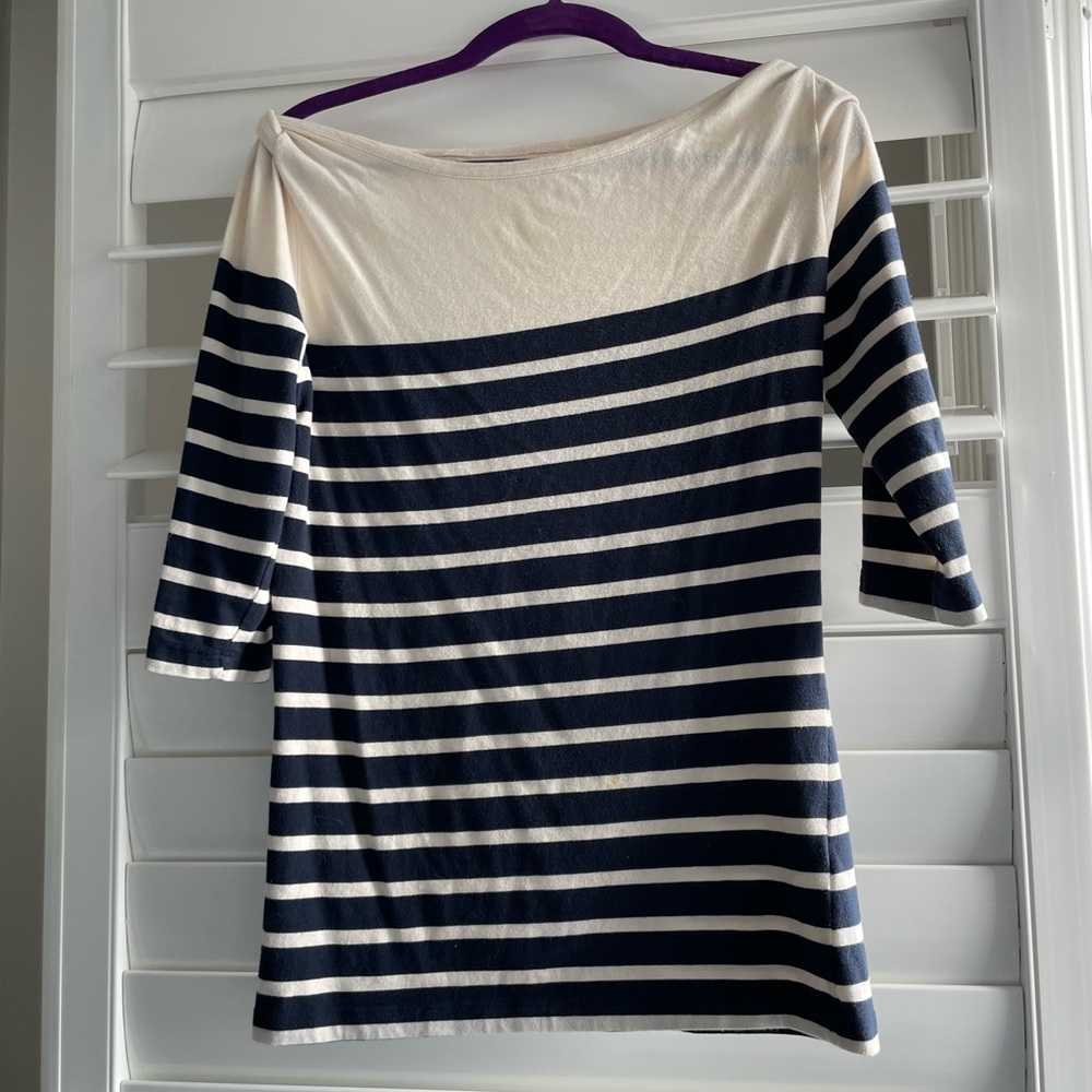3 for $30 French Connection soft cotton boat neck stripe T-shirt